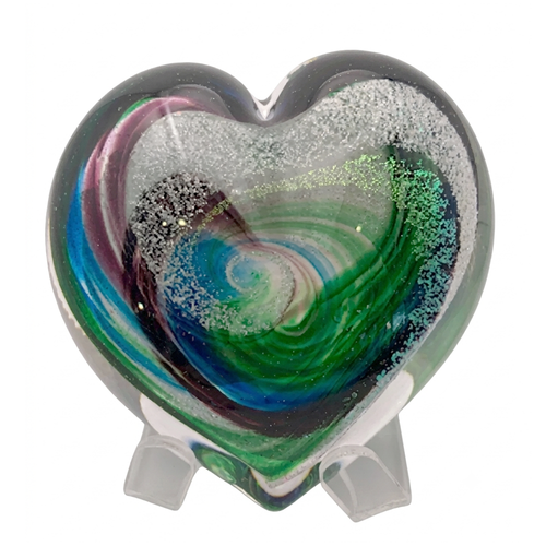 Heart Green Aqua Purple Gold