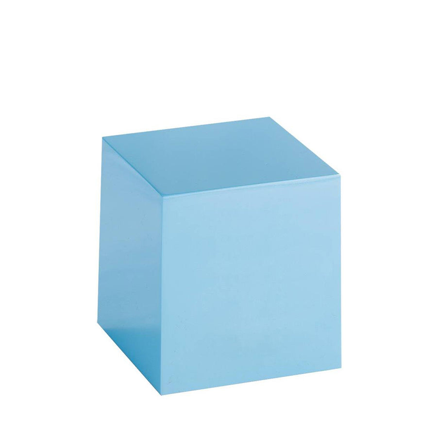 Blue Painted Bronze Cube Keepsake