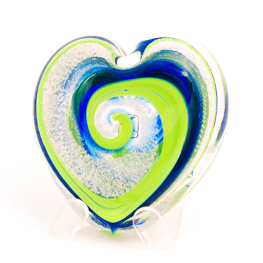 Heart Navy Lime Silver