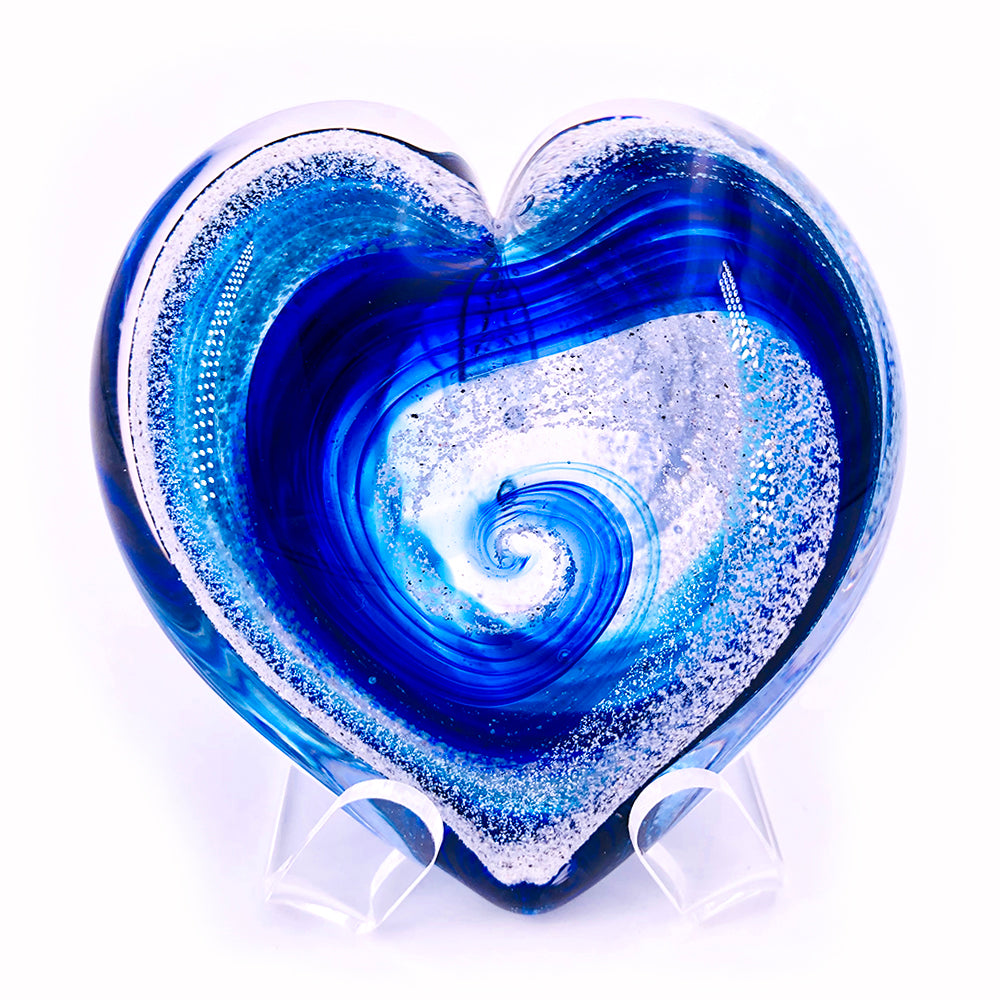 Heart Aqua Navy Silver