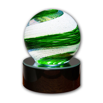 Orb Green Gold On Lighted Base