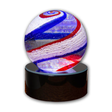 Orb Red Blue On Lighted Base