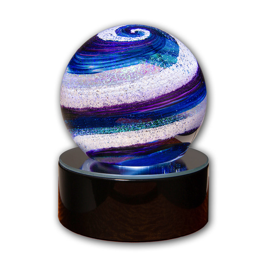 Orb Aqua Purple Gold On Lighted Base