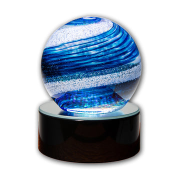 Orb Aqua Gold On Lighted Base