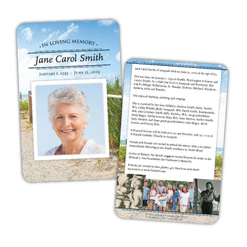 Beach Memories Memorial Card