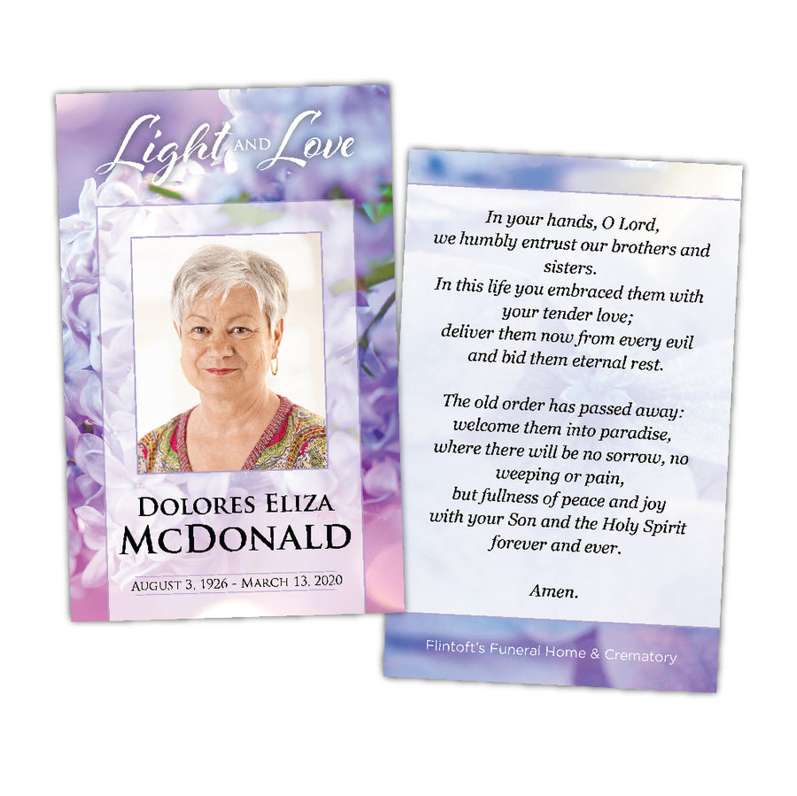 Satin Flora Prayer Card