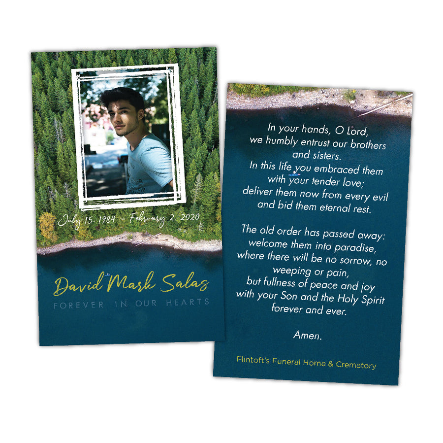 Forest Shoreline Prayer Card